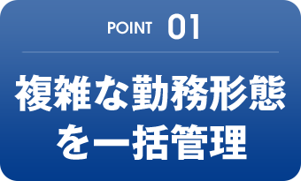 POINT01 複雑な勤務形態を一括管理