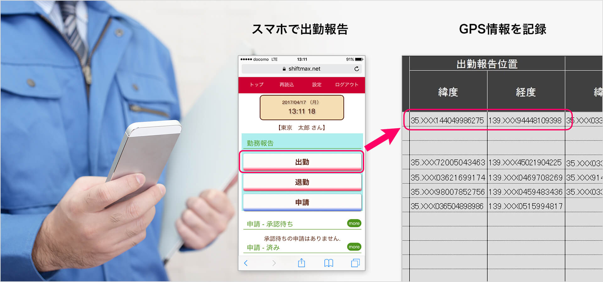 GPSで不正打刻を防止